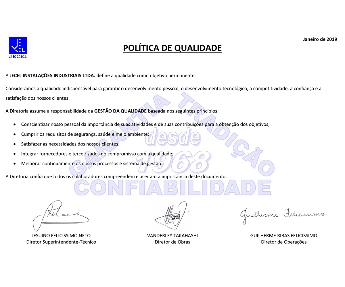 Certificado de Qualidade